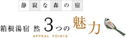 箱根湯宿 然　3つの魅力